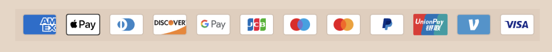 Métodos de pago aceptados: American Express, Apple Pay, Diners Club, Discover, Google Pay, JCB, Maestro, Mastercard, PayPal, UnionPay, Venmo, Visa